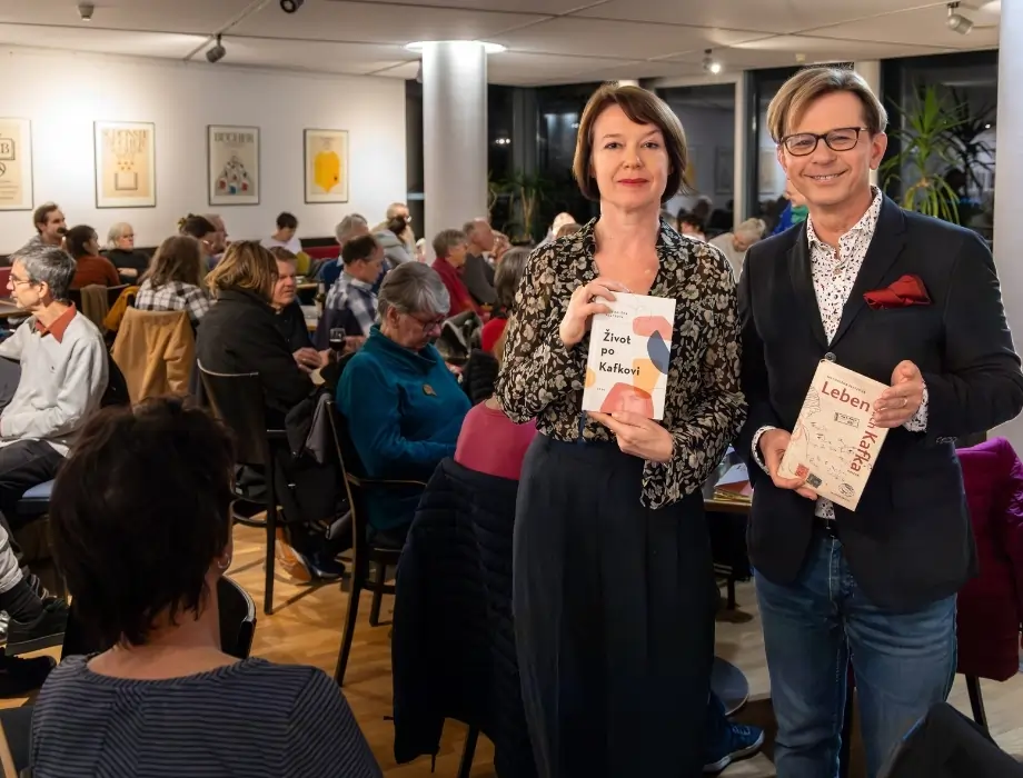 Magdaléna Platzová na literární akci v Lipsku